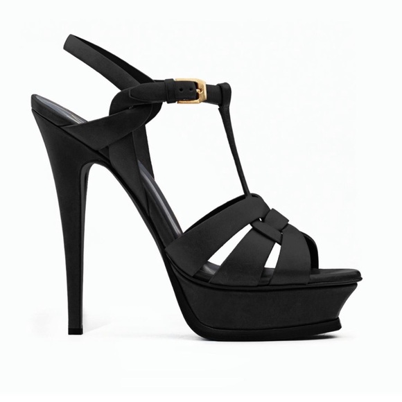 Brand New Never Worn YSL Tribute Platform Heels sz 38.5 - Picture 1 of 5